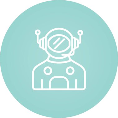 Astronot. Web simgesi basit illüstrasyon