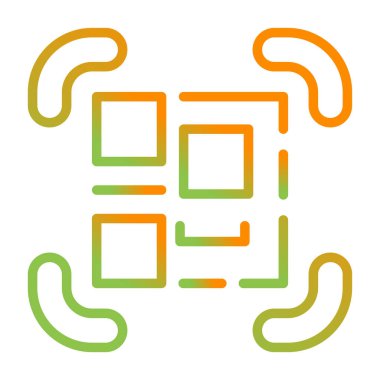 QR kod tarayıcı simgesi, basit vektör illüstrasyonu