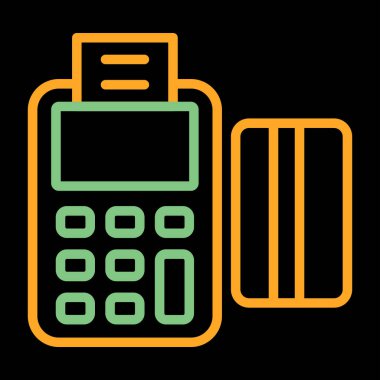 pos terminal ve kredi kartı vektör çizimi 