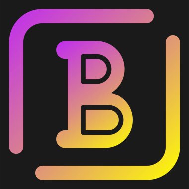 Kalın yazı tipi logo tasarım şablonu çizimi