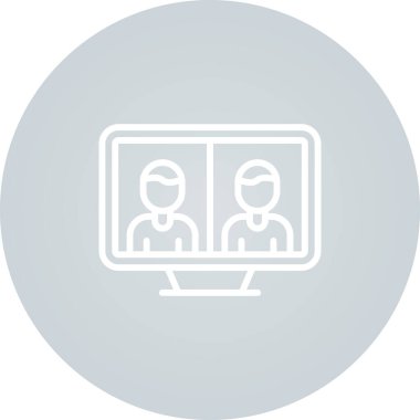 Telepresence simgesinin vektör illüstrasyonu 