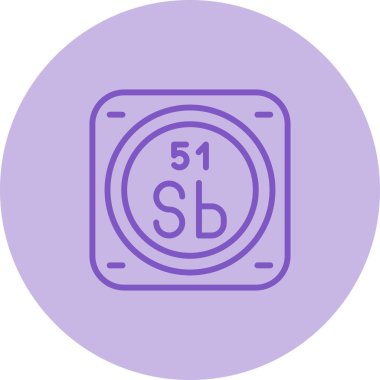 Antimon kimyasal element ağı basit illüstrasyon