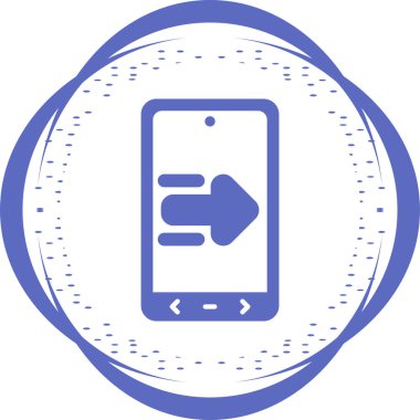 Sağ oklu cep telefonu. Web simgesi vektör tasarımı