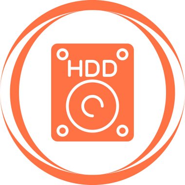 hdd web simgesi, vektör illüstrasyonu      