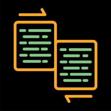 Belge Birleştirme simgesi, vektör illüstrasyonu basit tasarım