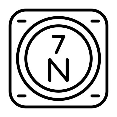 Nitrojen, N, kimyasal periyodik element simgesi. Periyodik tablonun kimyasal elementi