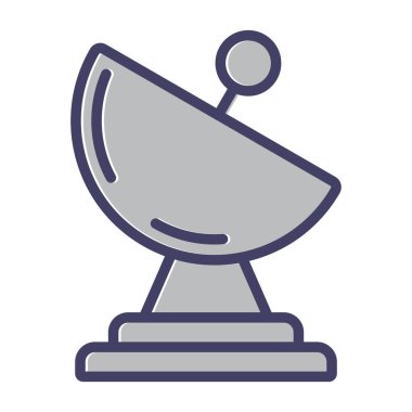 Uydu Tabağı web simgesi, basit vektör illüstrasyonu