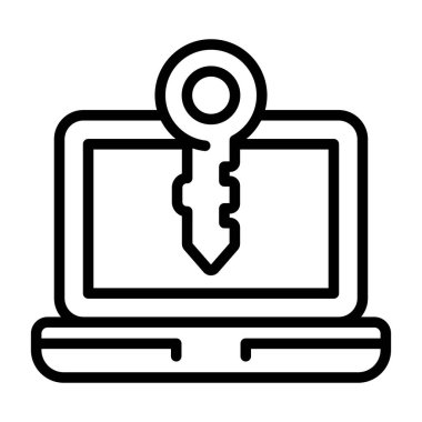 dizüstü bilgisayar simgesi, vektör illüstrasyonu basit tasarım