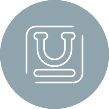 Altı çizili simge düz ve basit set tasarımı