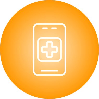 Tıbbi Uygulama Web simgesi, vektör illüstrasyonu