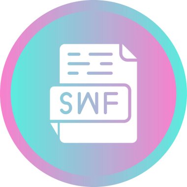 SWF dosya simgesi, beyaz arkaplan üzerindeki vektör