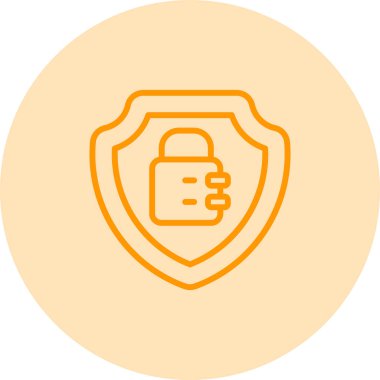 Bir kalkan simgesinin vektör illüstrasyonu