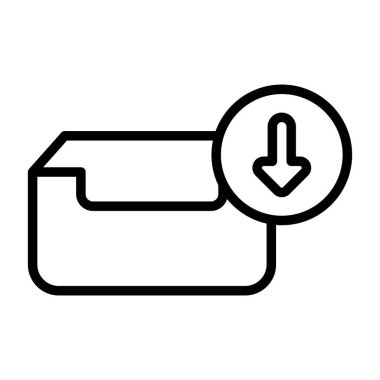 Ok indirme konsepti konsepti vektör illüstrasyonlu gelen kutusu 