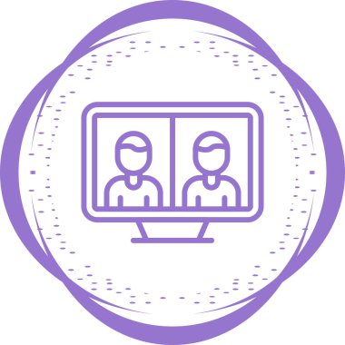 Telepresence simgesinin vektör illüstrasyonu 