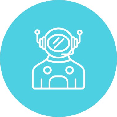 Astronot. Web simgesi basit illüstrasyon