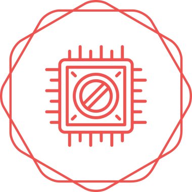 Çip web simgesi, basit vektör illüstrasyonu