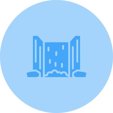 Şelale doğa simgesi, vektör illüstrasyonu