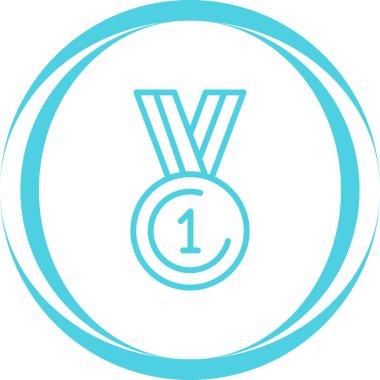 Moda düz biçimli Madalya Simgesi beyaz arkaplanda izole