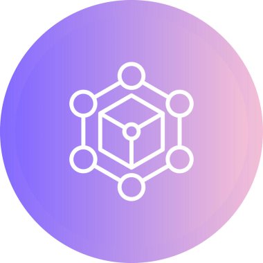 Blockchain ağı. Web simgesi basit illüstrasyon 