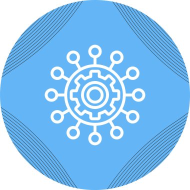 dişli düz simge, vektör çizimi, işlevsellik sembolü