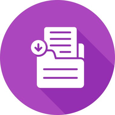  Belge İndirme. Web simgesi basit illüstrasyon 