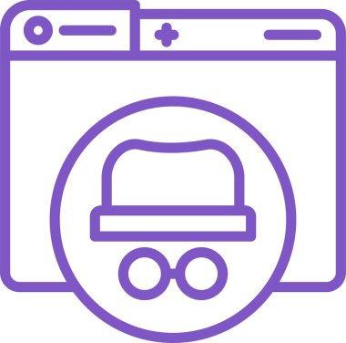 Incognito simgesi web basit illüstrasyon