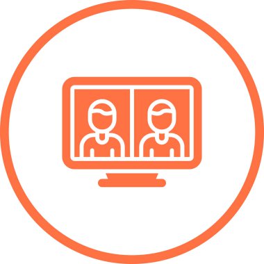 Telepresence simgesinin vektör illüstrasyonu 