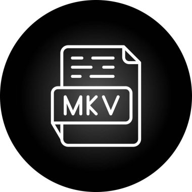 mkv dosya biçimi simgesi, vektör illüstrasyonu