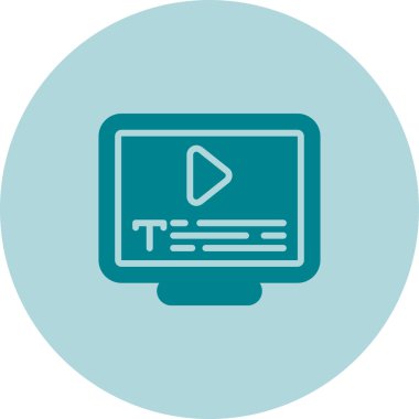 altyazı simgesi. Beyaz arkaplanda izole edilmiş doğrusal biçim işareti. Vektör illüstrasyonu.