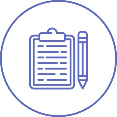 Kalem ikonlu pano. vektör illüstrasyonu 