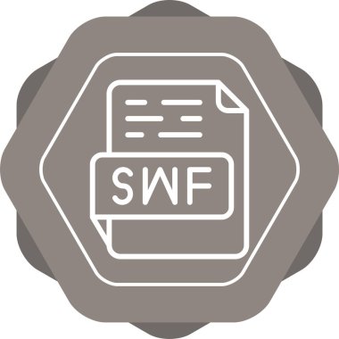 SWF file icon, vector on white background clipart