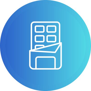 Beyaz arkaplanda izole edilmiş çikolata çubuğu simgesi 