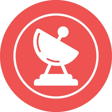 Uydu Tabağı web simgesi, basit vektör illüstrasyonu