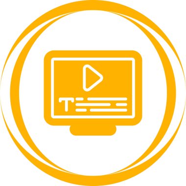 altyazı simgesi. Beyaz arkaplanda izole edilmiş doğrusal biçim işareti. Vektör illüstrasyonu.