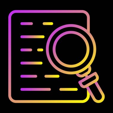 Büyüteç cam ağ ikonu vektör illüstrasyonlu belge