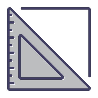 Üçgen cetvel kutsal kişilerin resmi, vektör çizim 