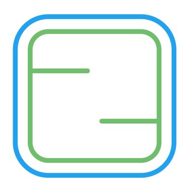 Kare vektör çizgisi simgesi