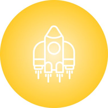 Uzay gemisi web simgesi, vektör illüstrasyonu