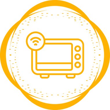 Smart Oven web simgesi, basit vektör illüstrasyonu