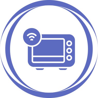 Smart Oven web simgesi, basit vektör illüstrasyonu