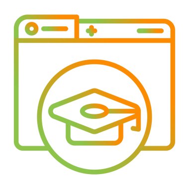  Çevrimiçi Eğitim web simgesi vektörü