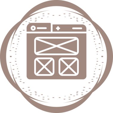 Ui Tasarım simgesi, web sitesi tasarımı ve vektör illüstrasyonu