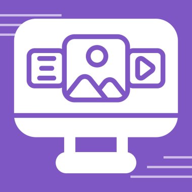 bilgisayar ekranı simgesi, vektör illüstrasyonu basit tasarım