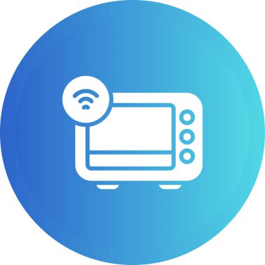 Smart Oven web simgesi, basit vektör illüstrasyonu