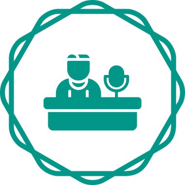 Podcast sunucu simgesinin vektör illüstrasyonu