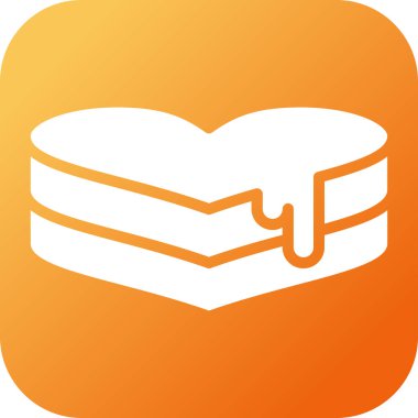 Kalp şeklinde pasta. Web simgesi basit illüstrasyon