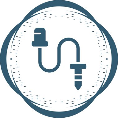 Kablo Jack web simgesi, basit illüstrasyon 