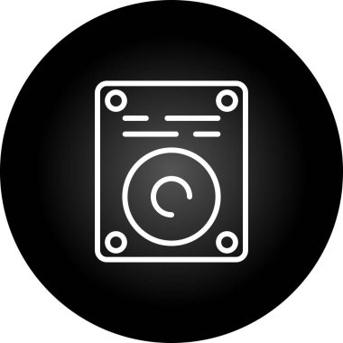 Harddrive web simgesi, basit vektör illüstrasyonu