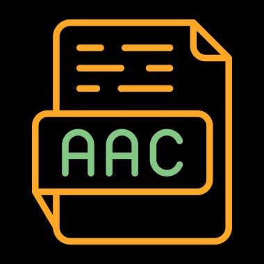 AAC dosya simgesinin beyaz arkaplan üzerindeki web için modern düz tasarımı