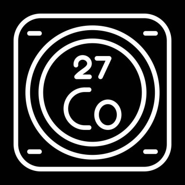 Periyodik tablonun metal kimyasal elementinin web illüstrasyonu